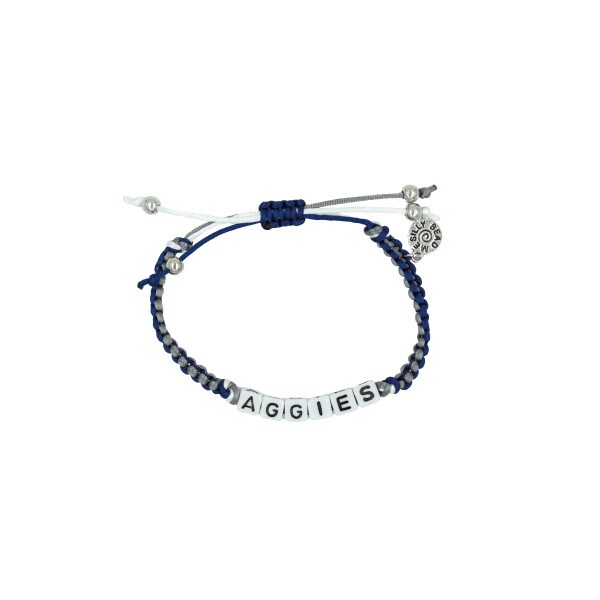 Box Braid Friendship Bracelet Aggies Navy Gray White